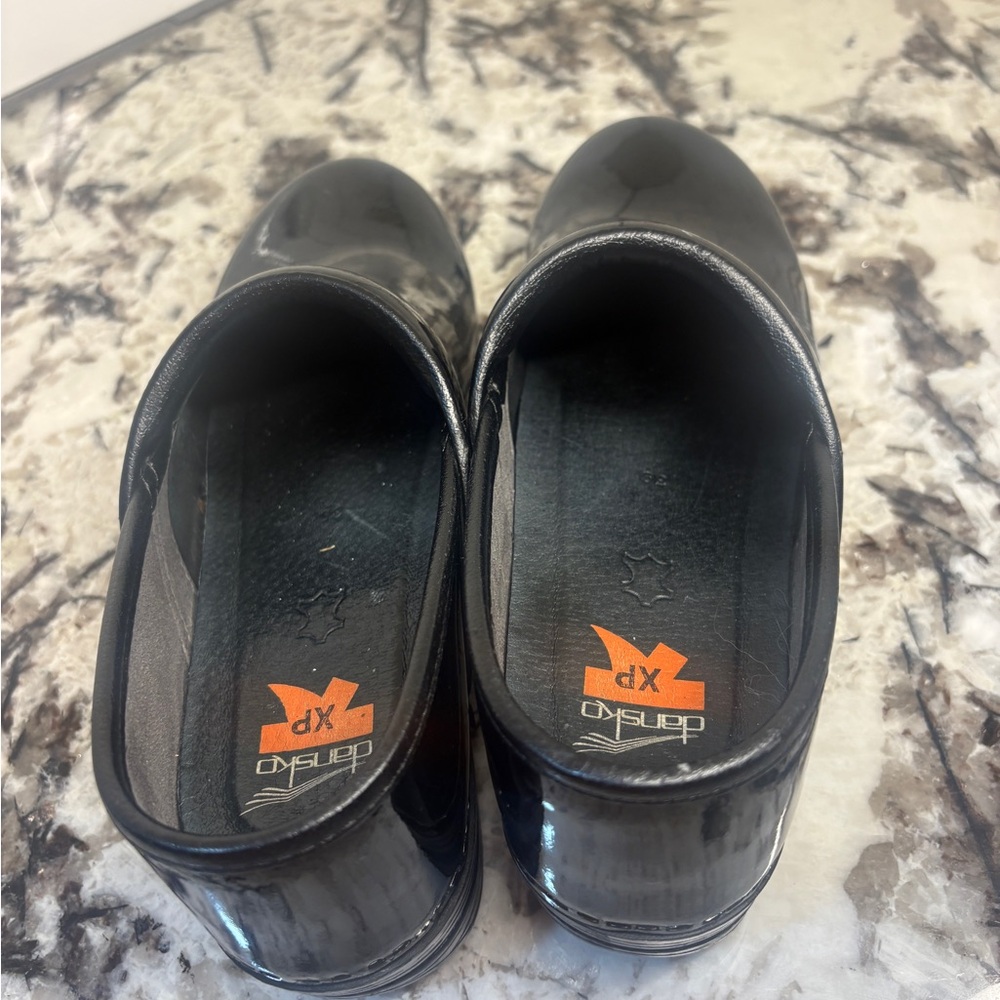 Women's DANSKO XP Black Leather professional Work clogs Shoes 39 - Picture 6 of 7